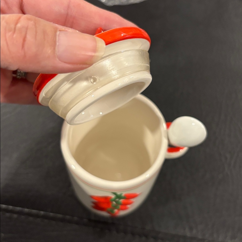 Ceramic Jar with Spoon - Picture 3 of 3